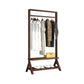 Contemporary Style Coat Hanger Solid Wood Double Shelves Coat Rack for Living Room