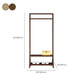 Contemporary Style Coat Hanger Solid Wood Double Shelves Coat Rack for Living Room