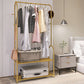 Contemporary Metal Coat Hanger Free Standing Coat Rack with Shelves Shelving Clearhalo 'Entry & Mudroom Furniture' 'furn' 'furn_hall_tree_coat_racks' 'Furniture' 'Hall Trees & Coat Racks' 'hall_tree_coat_racks' 6370500