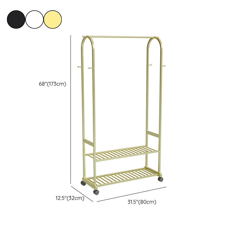 Luxurious Metallic Coat Ranger Free Standing Stalles Doble Design Reparto