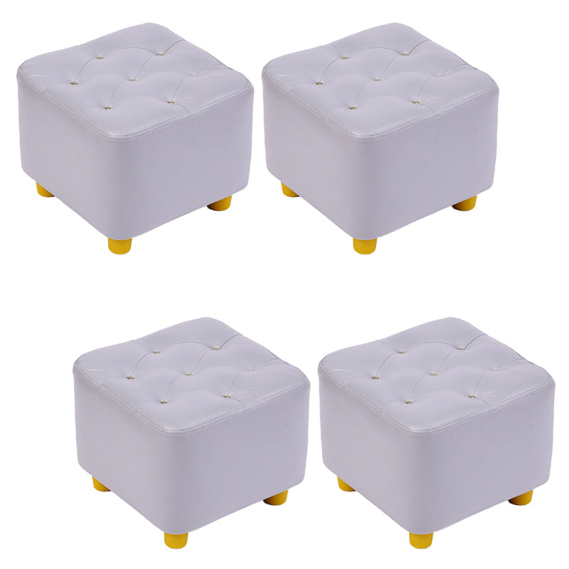 Modern Standard Pouf Water Resistant Square Cube for Home Decor Grey 4 Piece Set Clearhalo 'furn' 'furn_ottomans_poufs' 'Furniture' 'Living Room Furniture' 'Ottomans & Poufs' 'ottomans_poufs' 6370664