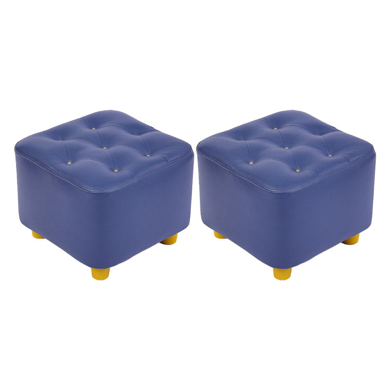 Modern Standard Pouf Water Resistant Square Cube for Home Decor Blue 2 Piece Set Clearhalo 'furn' 'furn_ottomans_poufs' 'Furniture' 'Living Room Furniture' 'Ottomans & Poufs' 'ottomans_poufs' 6370679