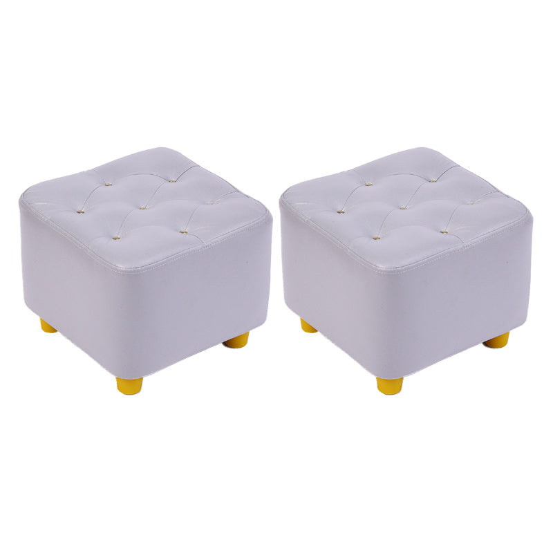 Modern Standard Pouf Water Resistant Square Cube for Home Decor Beige 2 Piece Set Clearhalo 'furn' 'furn_ottomans_poufs' 'Furniture' 'Living Room Furniture' 'Ottomans & Poufs' 'ottomans_poufs' 6370685