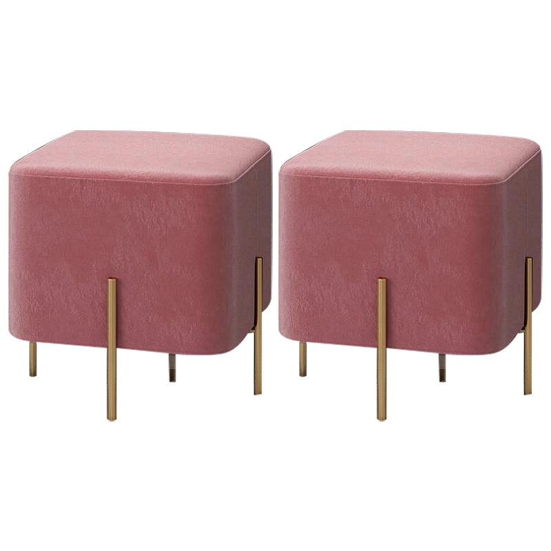 Gorgeous Solid Color Standard Scratch Resistant Standard for Living Room Pink 2 Piece Set Clearhalo 'furn' 'furn_ottomans_poufs' 'Furniture' 'Living Room Furniture' 'Ottomans & Poufs' 'ottomans_poufs' 6370698