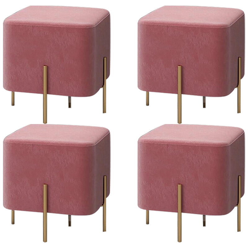 Gorgeous Solid Color Standard Scratch Resistant Standard for Living Room Pink 4 Piece Set Clearhalo 'furn' 'furn_ottomans_poufs' 'Furniture' 'Living Room Furniture' 'Ottomans & Poufs' 'ottomans_poufs' 6370701