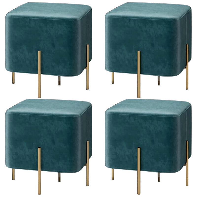 Gorgeous Solid Color Standard Scratch Resistant Standard for Living Room Royal Blue 4 Piece Set Clearhalo 'furn' 'furn_ottomans_poufs' 'Furniture' 'Living Room Furniture' 'Ottomans & Poufs' 'ottomans_poufs' 6370712