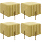 Gorgeous Solid Color Standard Scratch Resistant Standard for Living Room Yellow 4 Piece Set Clearhalo 'furn' 'furn_ottomans_poufs' 'Furniture' 'Living Room Furniture' 'Ottomans & Poufs' 'ottomans_poufs' 6370715
