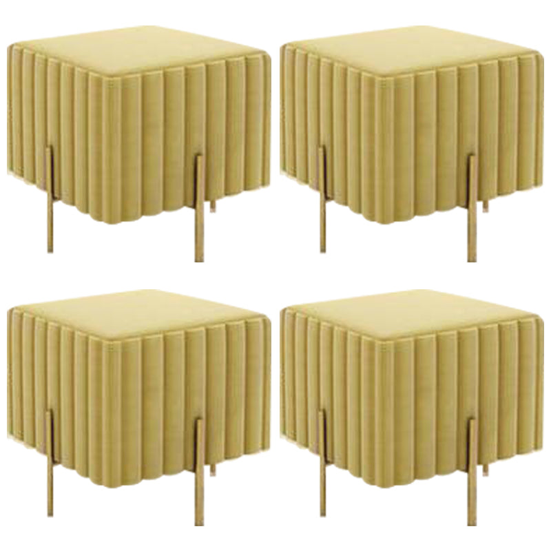 Gorgeous Solid Color Standard Scratch Resistant Standard for Living Room Yellow 4 Piece Set Clearhalo 'furn' 'furn_ottomans_poufs' 'Furniture' 'Living Room Furniture' 'Ottomans & Poufs' 'ottomans_poufs' 6370715