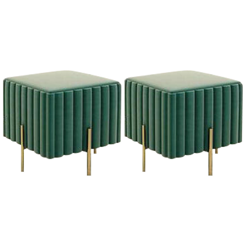Gorgeous Solid Color Standard Scratch Resistant Standard for Living Room Dark Green 2 Piece Set Clearhalo 'furn' 'furn_ottomans_poufs' 'Furniture' 'Living Room Furniture' 'Ottomans & Poufs' 'ottomans_poufs' 6370717