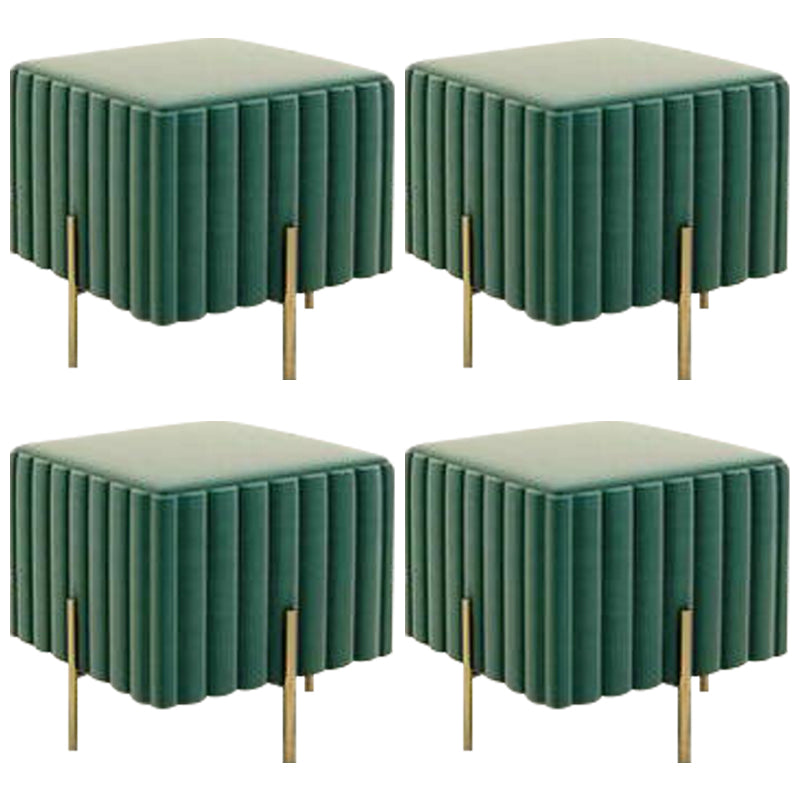 Gorgeous Solid Color Standard Scratch Resistant Standard for Living Room Dark Green 4 Piece Set Clearhalo 'furn' 'furn_ottomans_poufs' 'Furniture' 'Living Room Furniture' 'Ottomans & Poufs' 'ottomans_poufs' 6370718
