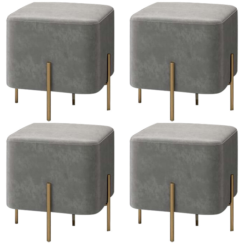 Gorgeous Solid Color Standard Scratch Resistant Standard for Living Room Dark Gray 4 Piece Set Clearhalo 'furn' 'furn_ottomans_poufs' 'Furniture' 'Living Room Furniture' 'Ottomans & Poufs' 'ottomans_poufs' 6370721
