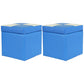 Modern Color Block Square Cube Water Resistant Storage Ottoman Blue 2 Piece Set Clearhalo 'furn' 'furn_ottomans_poufs' 'Furniture' 'Living Room Furniture' 'Ottomans & Poufs' 'ottomans_poufs' 6370784