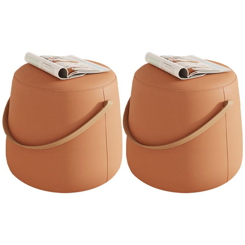 Orange Contemporary Pouf Water Resistant Pouf for Home Decoration 16.5"L x 17"W x 16"H Orange 2 Piece Set Clearhalo 'furn' 'furn_ottomans_poufs' 'Furniture' 'Living Room Furniture' 'Ottomans & Poufs' 'ottomans_poufs' 6370795