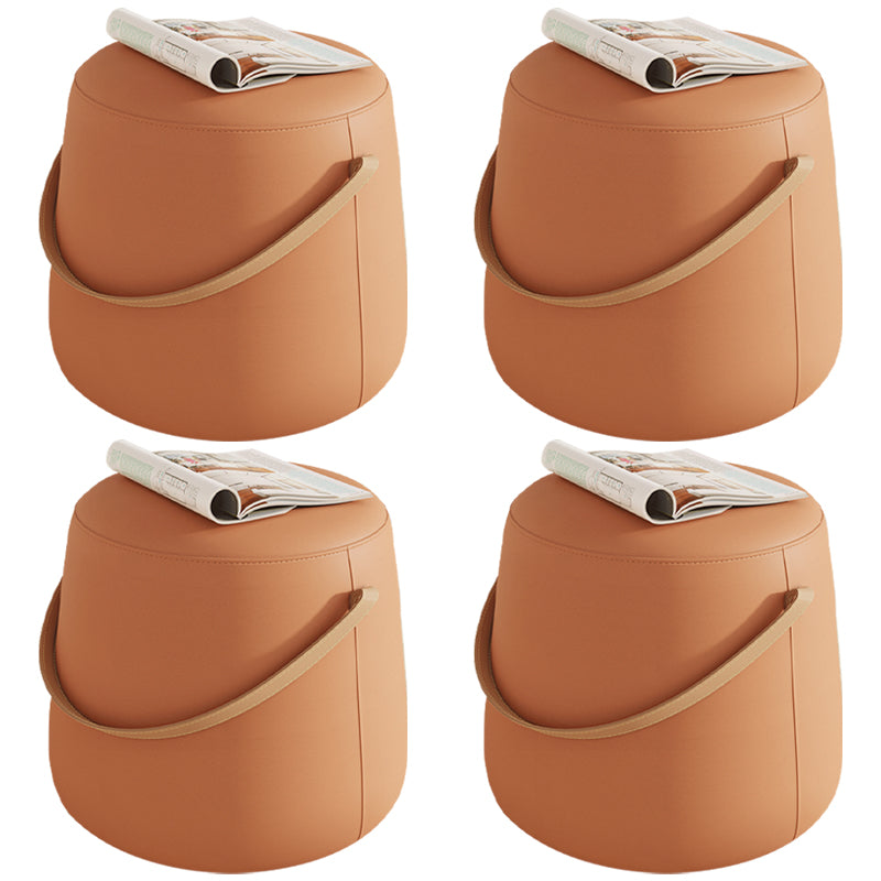 Orange Contemporary Pouf Water Resistant Pouf for Home Decoration 16.5"L x 17"W x 16"H Orange 4 Piece Set Clearhalo 'furn' 'furn_ottomans_poufs' 'Furniture' 'Living Room Furniture' 'Ottomans & Poufs' 'ottomans_poufs' 6370797