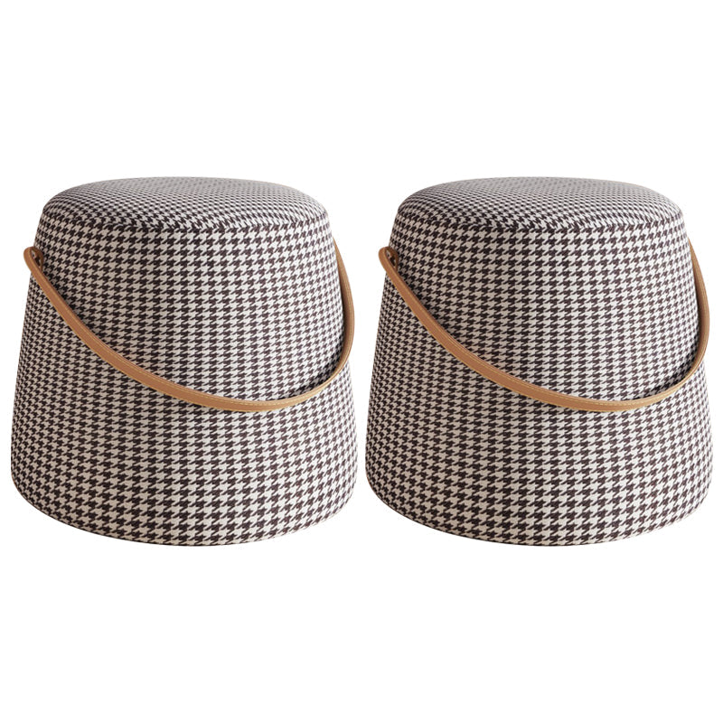 Orange Contemporary Pouf Water Resistant Pouf for Home Decoration 16.5"L x 17"W x 16"H Black 2 Piece Set Clearhalo 'furn' 'furn_ottomans_poufs' 'Furniture' 'Living Room Furniture' 'Ottomans & Poufs' 'ottomans_poufs' 6370801