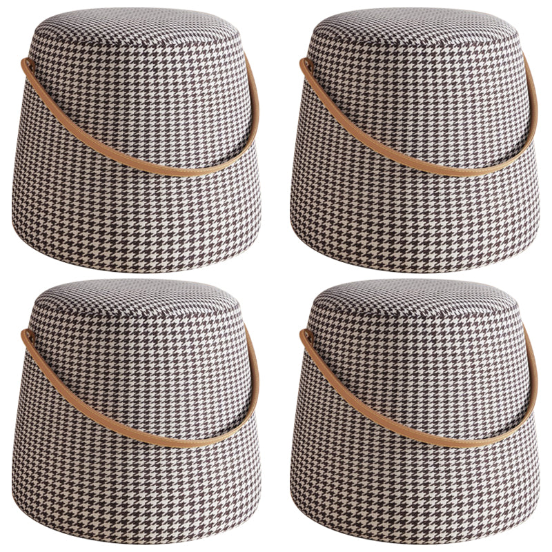 Orange Contemporary Pouf Water Resistant Pouf for Home Decoration 16.5"L x 17"W x 16"H Black 4 Piece Set Clearhalo 'furn' 'furn_ottomans_poufs' 'Furniture' 'Living Room Furniture' 'Ottomans & Poufs' 'ottomans_poufs' 6370803