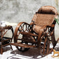 Silla mecedora tradicional rattan backrest backrest cilindro de reposabrazos incorporado