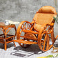 Silla mecedora tradicional rattan backrest backrest cilindro de reposabrazos incorporado