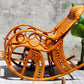 Silla mecedora tradicional rattan backrest backrest cilindro de reposabrazos incorporado