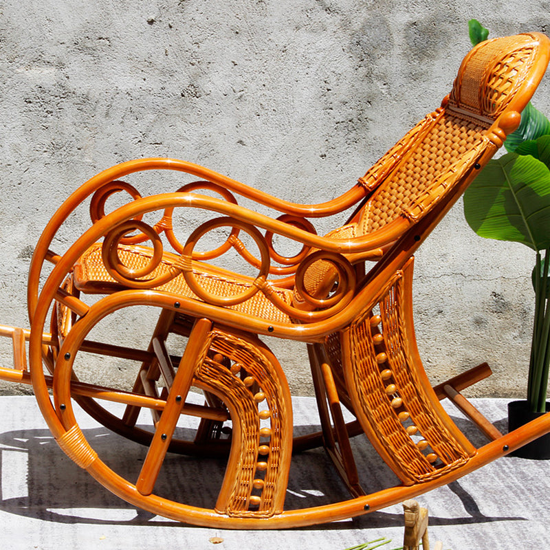 Silla mecedora tradicional rattan backrest backrest cilindro de reposabrazos incorporado