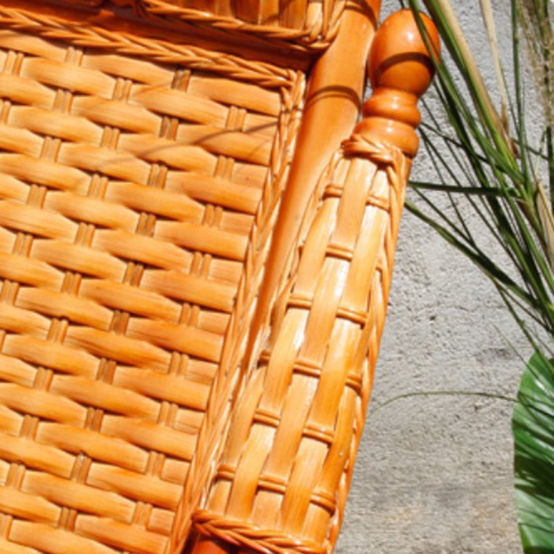 Silla mecedora tradicional rattan backrest backrest cilindro de reposabrazos incorporado