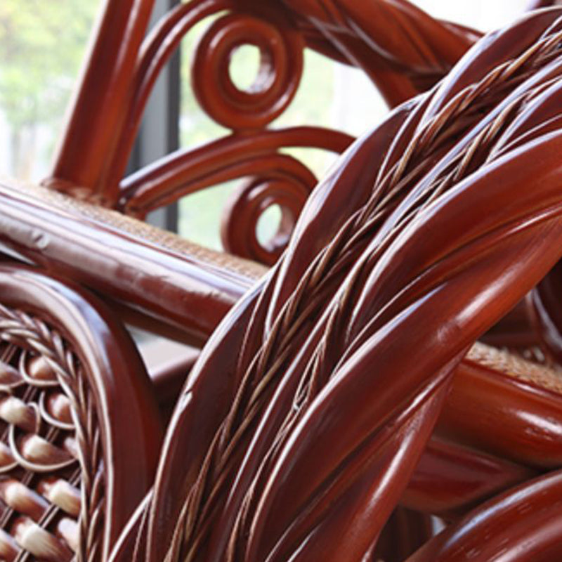 Sedia a dondolo tradizionale rattan a colore solido mandrino sedia a dondolo interno