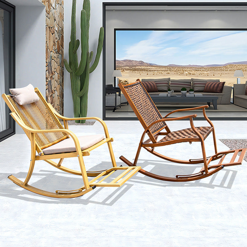 Chaise à bascule traditionnelle chaise à bascule intérieure à ossature de dos trapézoïdal en osier en osier