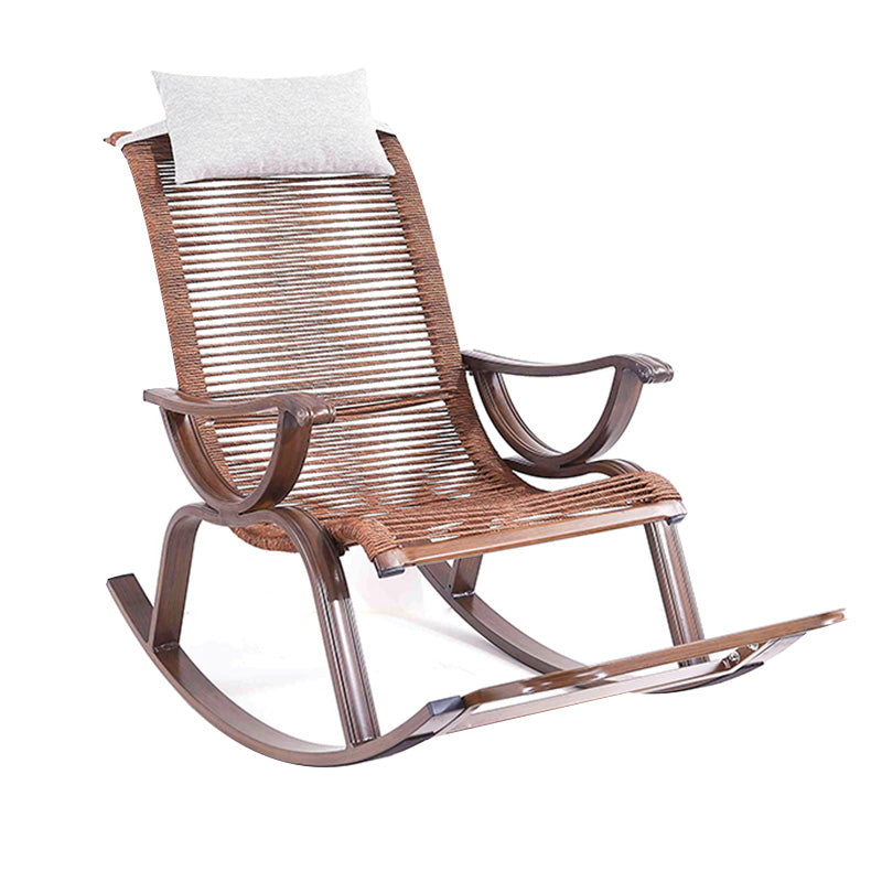 Chaise à bascule traditionnelle chaise à bascule intérieure à ossature de dos trapézoïdal en osier en osier