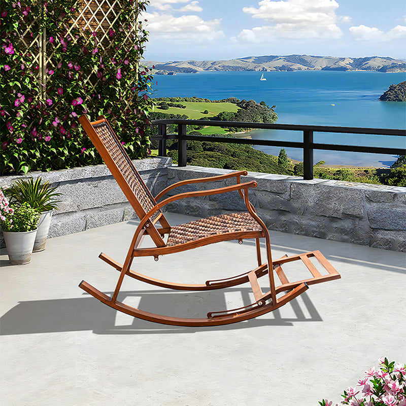 Chaise à bascule traditionnelle chaise à bascule intérieure à ossature de dos trapézoïdal en osier en osier