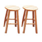 Modern Armless Wooden Counter Stool Oak Wood High Stool with 4 Legs 2 Piece Set Clearhalo 'Bar Furniture' 'Bar Stools' 'bar_stools' 'furn' 'furn_bar_stools' 'Furniture' 'Kitchen & Dining Furniture' 6370967