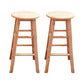 Modern Armless Wooden Counter Stool Oak Wood High Stool with 4 Legs 2 Piece Set Counter Stool (23.5"H) Clearhalo 'Bar Furniture' 'Bar Stools' 'bar_stools' 'furn' 'furn_bar_stools' 'Furniture' 'Kitchen & Dining Furniture' 6370977