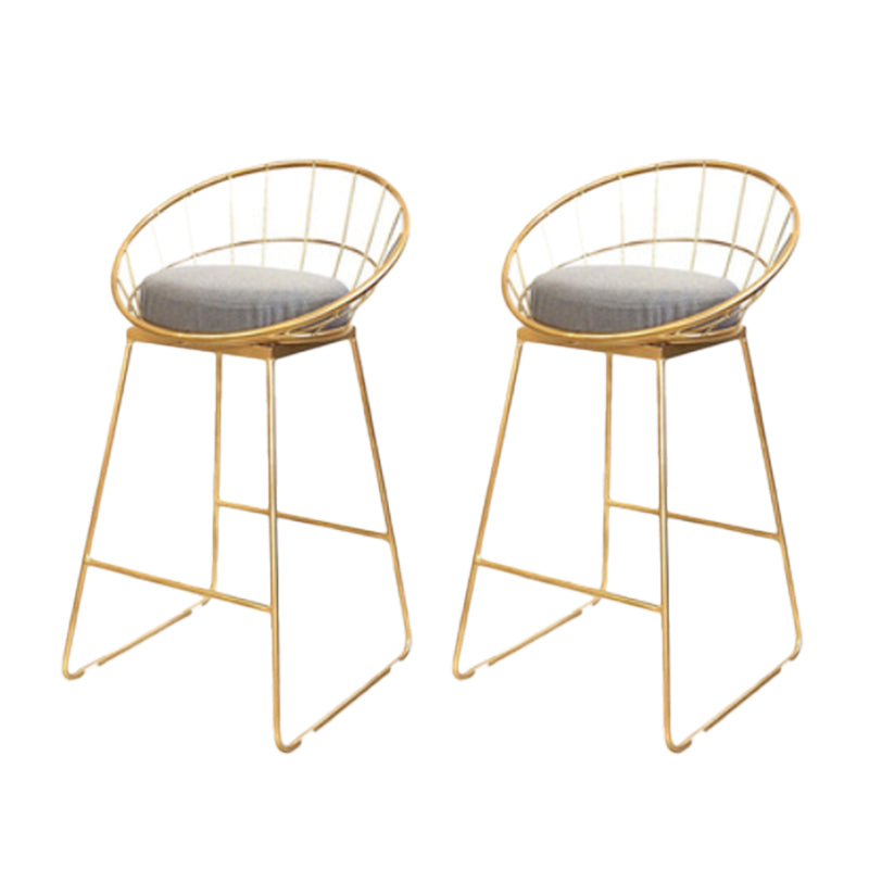 Glam Style Upholstered Counter Stool Armless Bar Stool with Footrest Grey 2 Piece Set Sled Clearhalo 'Bar Furniture' 'Bar Stools' 'bar_stools' 'furn' 'furn_bar_stools' 'Furniture' 'Kitchen & Dining Furniture' 6371019