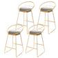 Glam Style Upholstered Counter Stool Armless Bar Stool with Footrest Grey 4 Piece Set Sled Clearhalo 'Bar Furniture' 'Bar Stools' 'bar_stools' 'furn' 'furn_bar_stools' 'Furniture' 'Kitchen & Dining Furniture' 6371021