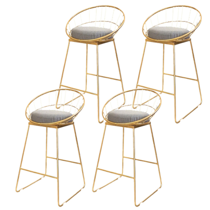 Glam Style Upholstered Counter Stool Armless Bar Stool with Footrest Grey 4 Piece Set Sled Clearhalo 'Bar Furniture' 'Bar Stools' 'bar_stools' 'furn' 'furn_bar_stools' 'Furniture' 'Kitchen & Dining Furniture' 6371021