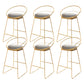 Glam Style Upholstered Counter Stool Armless Bar Stool with Footrest Grey 6 Piece Set Sled Clearhalo 'Bar Furniture' 'Bar Stools' 'bar_stools' 'furn' 'furn_bar_stools' 'Furniture' 'Kitchen & Dining Furniture' 6371023