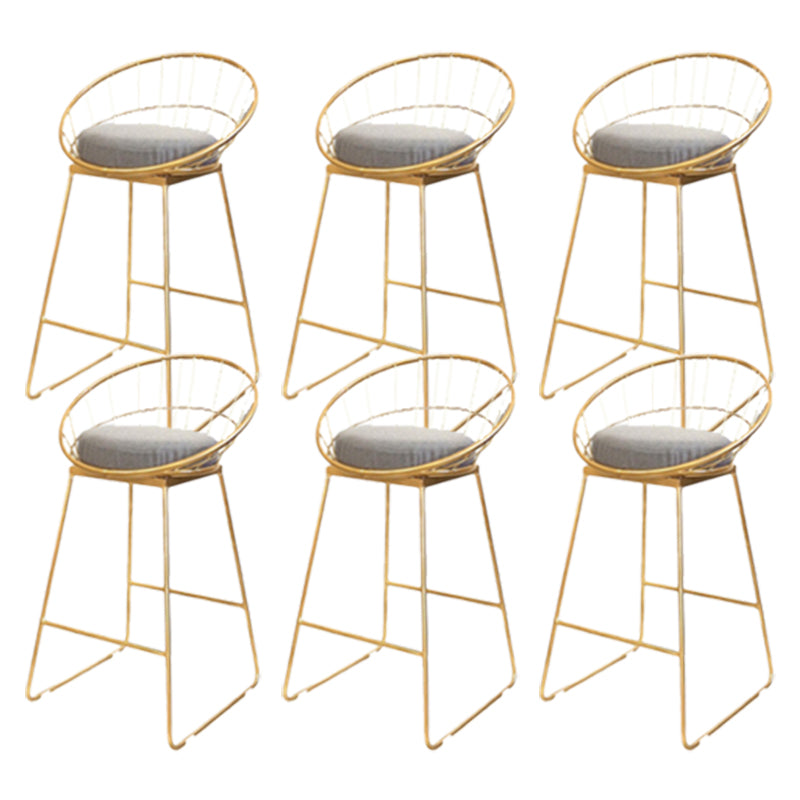 Glam Style Upholstered Counter Stool Armless Bar Stool with Footrest Grey 6 Piece Set Sled Clearhalo 'Bar Furniture' 'Bar Stools' 'bar_stools' 'furn' 'furn_bar_stools' 'Furniture' 'Kitchen & Dining Furniture' 6371023