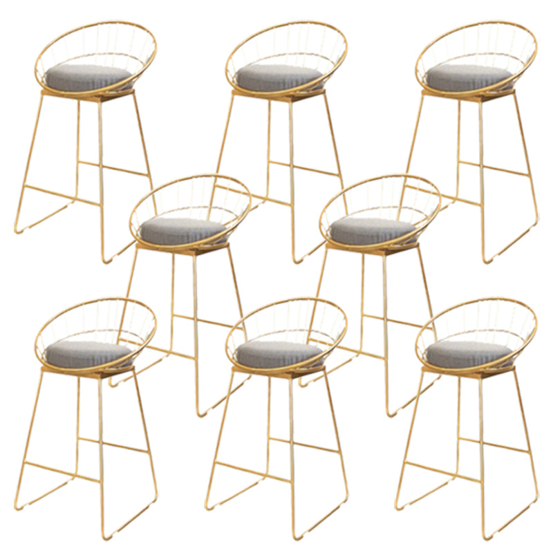 Glam Style Upholstered Counter Stool Armless Bar Stool with Footrest Grey 8 Piece Set Sled Clearhalo 'Bar Furniture' 'Bar Stools' 'bar_stools' 'furn' 'furn_bar_stools' 'Furniture' 'Kitchen & Dining Furniture' 6371025