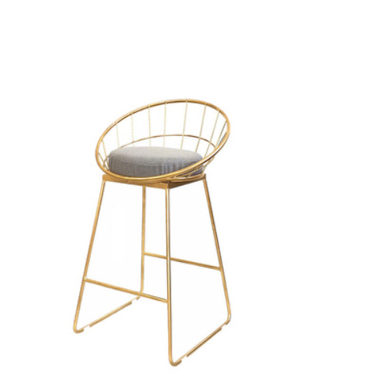 Glam Style Upholstered Counter Stool Armless Bar Stool with Footrest Grey 1 Piece Sled Clearhalo 'Bar Furniture' 'Bar Stools' 'bar_stools' 'furn' 'furn_bar_stools' 'Furniture' 'Kitchen & Dining Furniture' 6371026