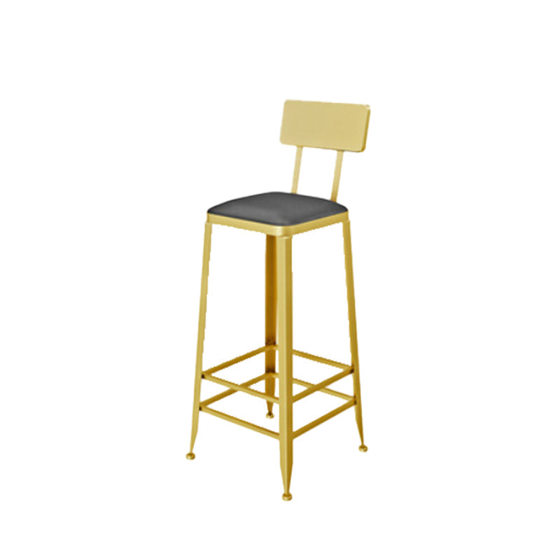Glam Style Upholstered Counter Stool Armless Bar Stool with Footrest Black 1 Piece Four Legs Clearhalo 'Bar Furniture' 'Bar Stools' 'bar_stools' 'furn' 'furn_bar_stools' 'Furniture' 'Kitchen & Dining Furniture' 6371027