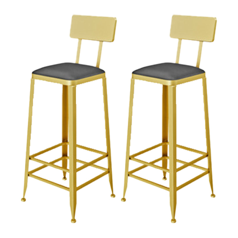 Glam Style Upholstered Counter Stool Armless Bar Stool with Footrest Black 2 Piece Set Four Legs Clearhalo 'Bar Furniture' 'Bar Stools' 'bar_stools' 'furn' 'furn_bar_stools' 'Furniture' 'Kitchen & Dining Furniture' 6371029
