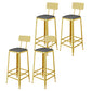 Glam Style Upholstered Counter Stool Armless Bar Stool with Footrest Black 4 Piece Set Four Legs Clearhalo 'Bar Furniture' 'Bar Stools' 'bar_stools' 'furn' 'furn_bar_stools' 'Furniture' 'Kitchen & Dining Furniture' 6371030