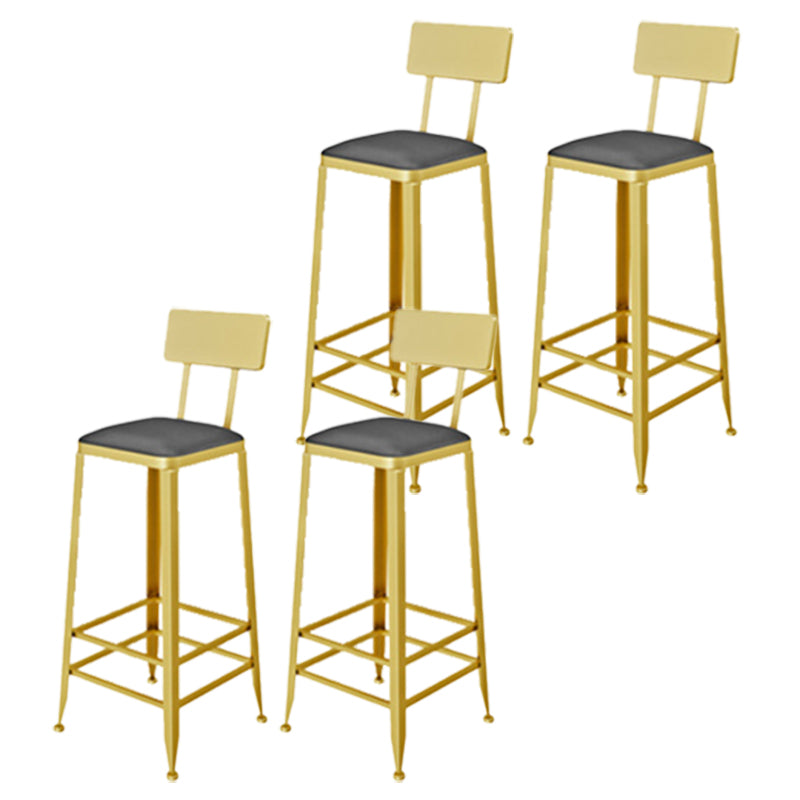 Glam Style Upholstered Counter Stool Armless Bar Stool with Footrest Black 4 Piece Set Four Legs Clearhalo 'Bar Furniture' 'Bar Stools' 'bar_stools' 'furn' 'furn_bar_stools' 'Furniture' 'Kitchen & Dining Furniture' 6371030