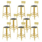 Glam Style Upholstered Counter Stool Armless Bar Stool with Footrest Black 8 Piece Set Four Legs Clearhalo 'Bar Furniture' 'Bar Stools' 'bar_stools' 'furn' 'furn_bar_stools' 'Furniture' 'Kitchen & Dining Furniture' 6371034