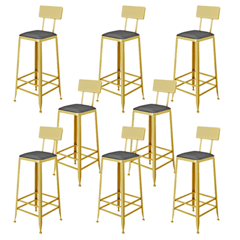 Glam Style Upholstered Counter Stool Armless Bar Stool with Footrest Black 8 Piece Set Four Legs Clearhalo 'Bar Furniture' 'Bar Stools' 'bar_stools' 'furn' 'furn_bar_stools' 'Furniture' 'Kitchen & Dining Furniture' 6371034