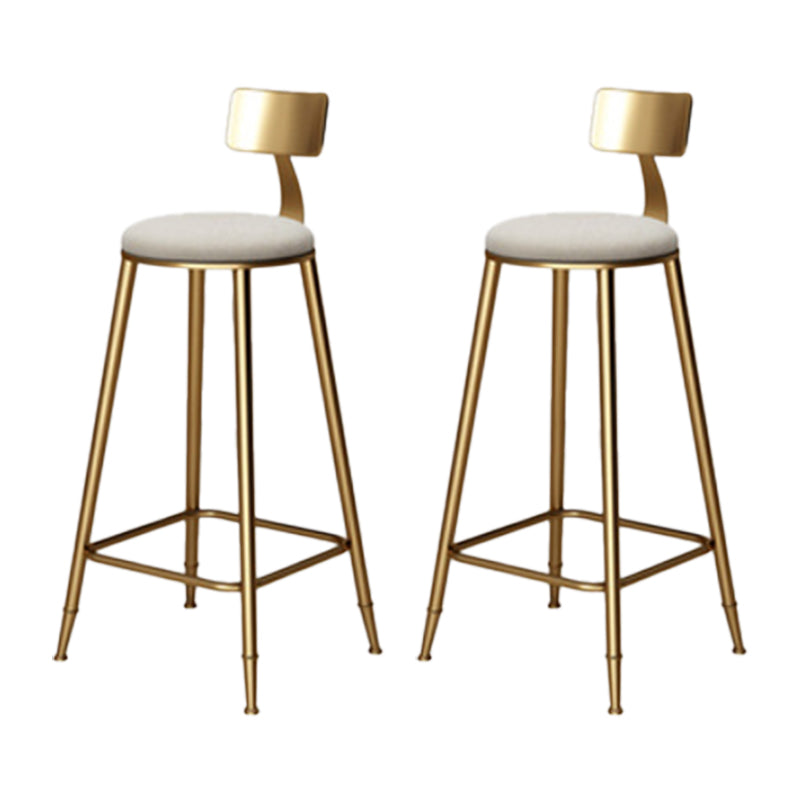 Glam Style Upholstered Counter Stool Armless Bar Stool with Footrest Grey 2 Piece Set Four Legs Clearhalo 'Bar Furniture' 'Bar Stools' 'bar_stools' 'furn' 'furn_bar_stools' 'Furniture' 'Kitchen & Dining Furniture' 6371036