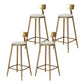 Glam Style Upholstered Counter Stool Armless Bar Stool with Footrest Grey 4 Piece Set Four Legs Clearhalo 'Bar Furniture' 'Bar Stools' 'bar_stools' 'furn' 'furn_bar_stools' 'Furniture' 'Kitchen & Dining Furniture' 6371037
