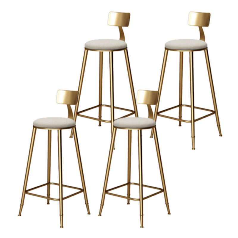 Glam Style Upholstered Counter Stool Armless Bar Stool with Footrest Grey 4 Piece Set Four Legs Clearhalo 'Bar Furniture' 'Bar Stools' 'bar_stools' 'furn' 'furn_bar_stools' 'Furniture' 'Kitchen & Dining Furniture' 6371037