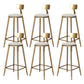 Glam Style Upholstered Counter Stool Armless Bar Stool with Footrest Grey 6 Piece Set Four Legs Clearhalo 'Bar Furniture' 'Bar Stools' 'bar_stools' 'furn' 'furn_bar_stools' 'Furniture' 'Kitchen & Dining Furniture' 6371038