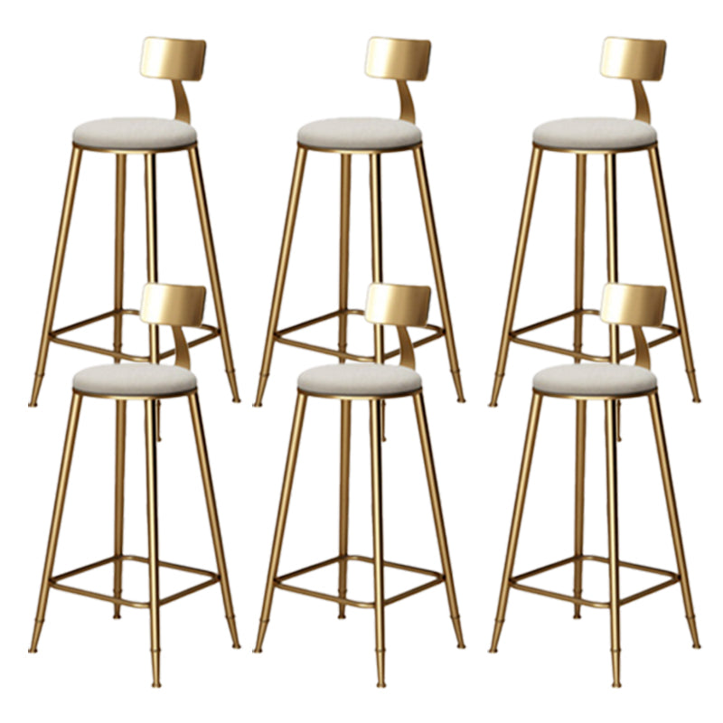 Glam Style Upholstered Counter Stool Armless Bar Stool with Footrest Grey 6 Piece Set Four Legs Clearhalo 'Bar Furniture' 'Bar Stools' 'bar_stools' 'furn' 'furn_bar_stools' 'Furniture' 'Kitchen & Dining Furniture' 6371038