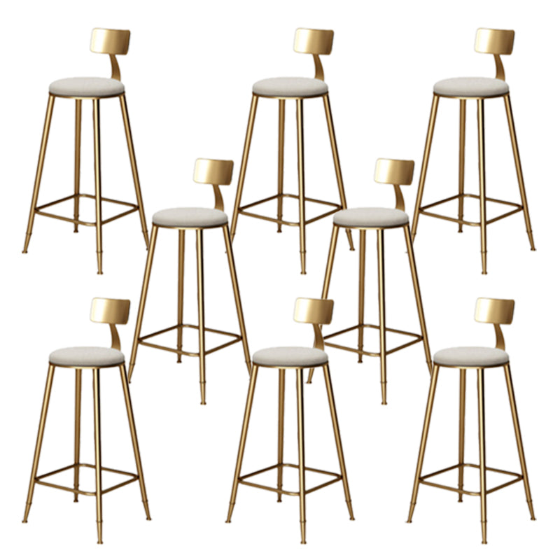 Glam Style Upholstered Counter Stool Armless Bar Stool with Footrest Grey 8 Piece Set Four Legs Clearhalo 'Bar Furniture' 'Bar Stools' 'bar_stools' 'furn' 'furn_bar_stools' 'Furniture' 'Kitchen & Dining Furniture' 6371039